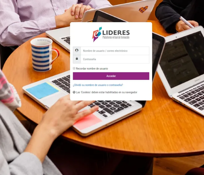 Pantalla 1 de Moodle Líderes Educativos