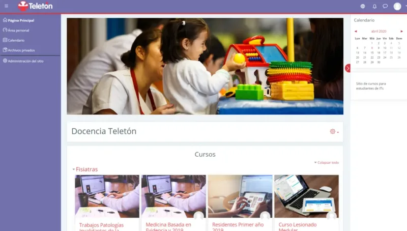 Pantalla 2 de Actualización Moodle Teletón