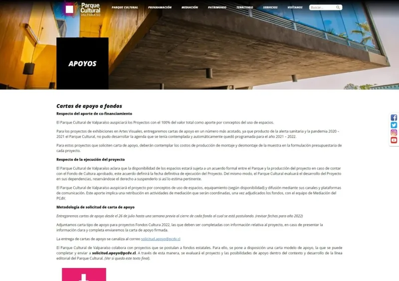 Pantalla 6 de Parque Cultural Valparaíso