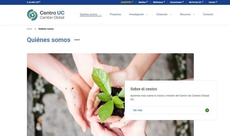 Pantalla 1 de Centro Cambio Global UC