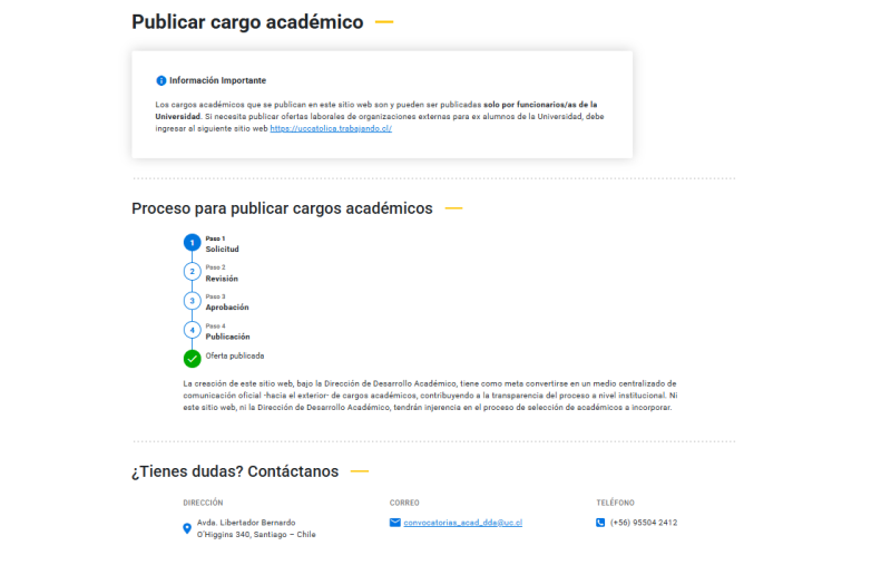 Pantalla 6 de Cargos Académicos