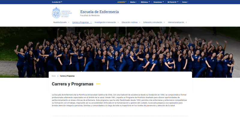 Pantalla 3 de Escuela de Enfermería