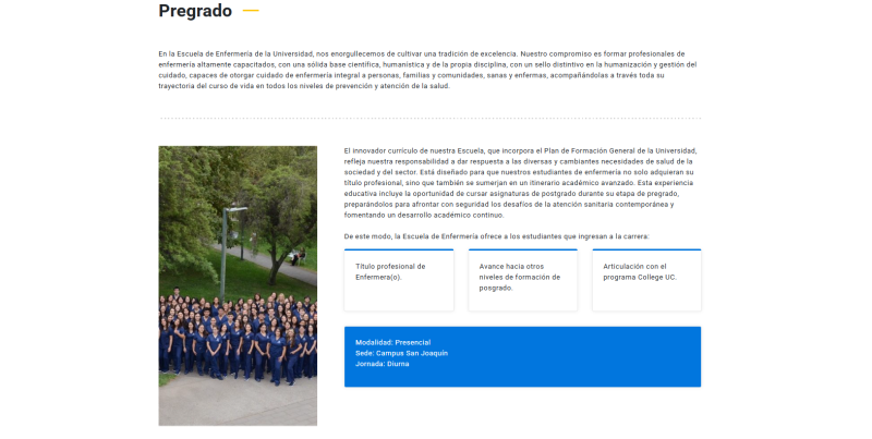 Pantalla 4 de Escuela de Enfermería