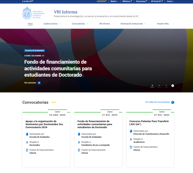 Pantalla 1 de VRI Informa