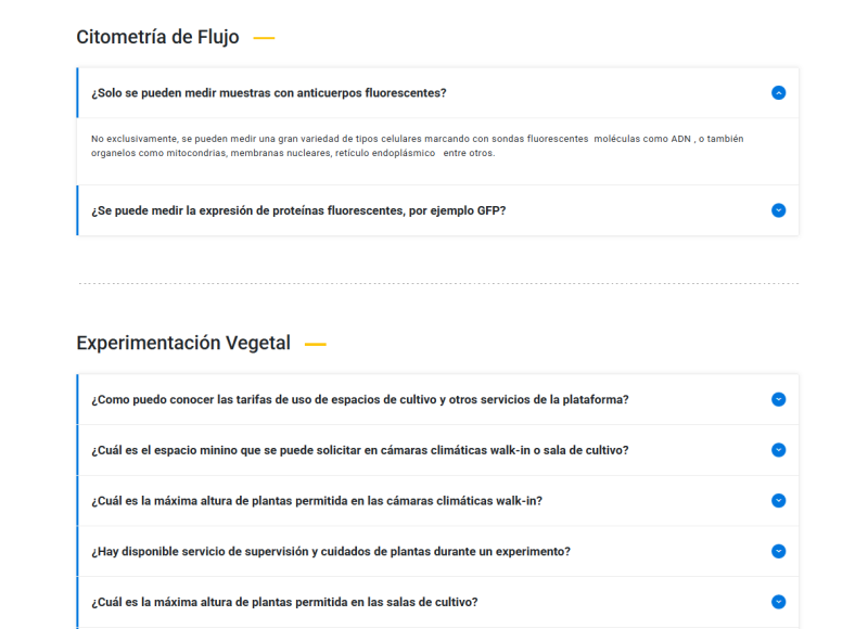Pantalla 6 de Plataforma de Apoyo a la Investigación de la Facultad de Ciencias Biológicas UC