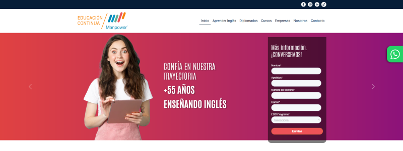 Pantalla 1 de Educación Continua Manpower