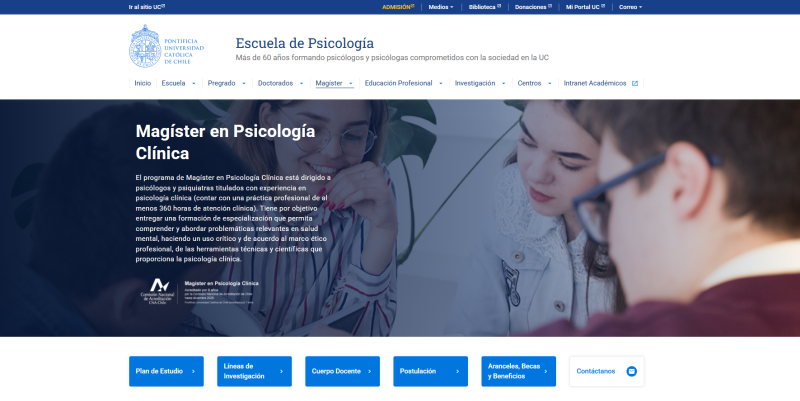 Pantalla 3 de Escuela de Psicología