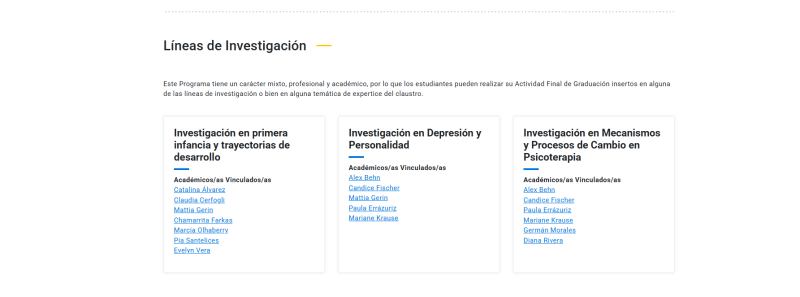Pantalla 4 de Escuela de Psicología