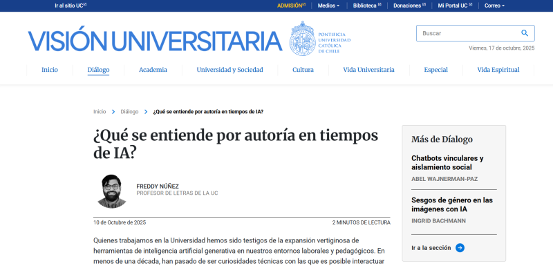 Pantalla 2 de Visión Universitaria