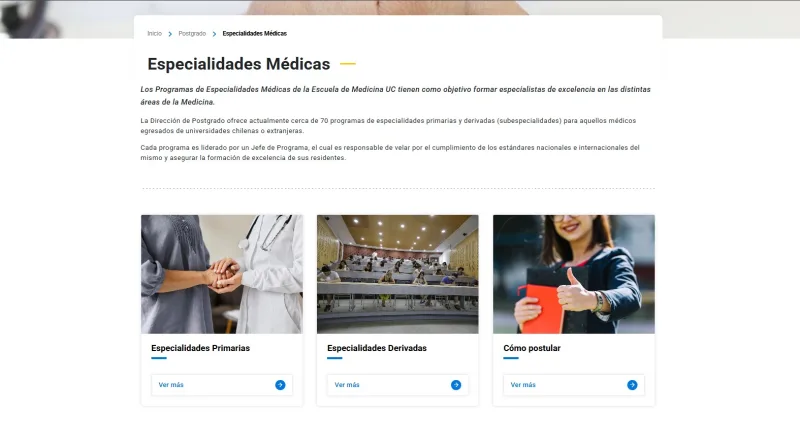 Pantalla 3 de Medicina UC