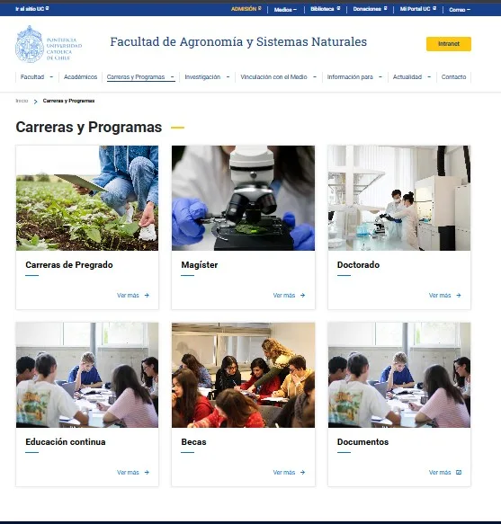 Pantalla 2 de Facultad de Agronomía y Sistemas Naturales