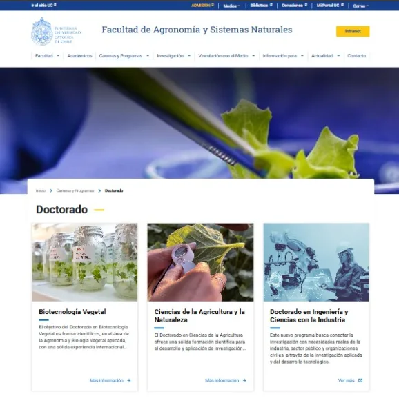 Pantalla 5 de Facultad de Agronomía y Sistemas Naturales