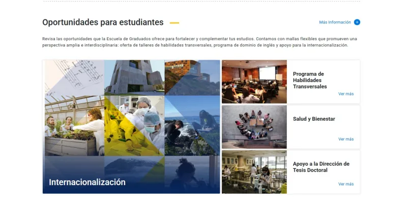 Pantalla 3 de Escuela de Graduados