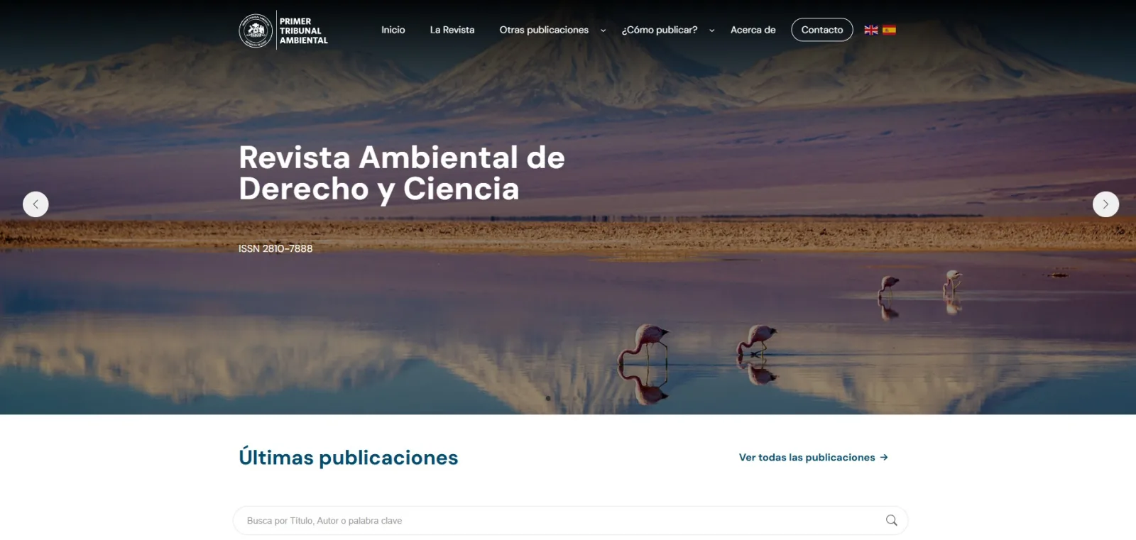 Pantalla principal de Revista Ambiental
