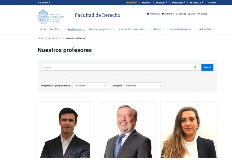 Pantalla 3 de Facultad de Derecho