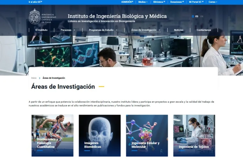 Pantalla 4 de Instituto de Ingeniería Biológica y Médica