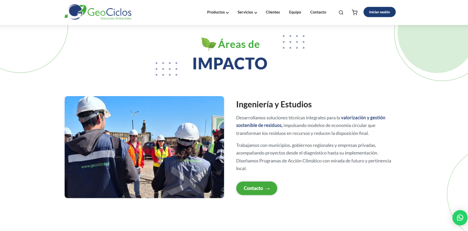 Pantalla principal de GeoCiclos
