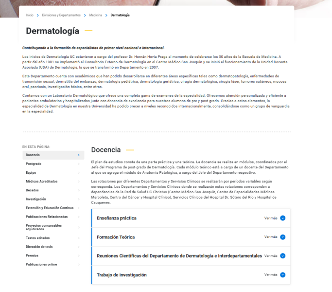 Pantalla 2 de Escuela de Medicina