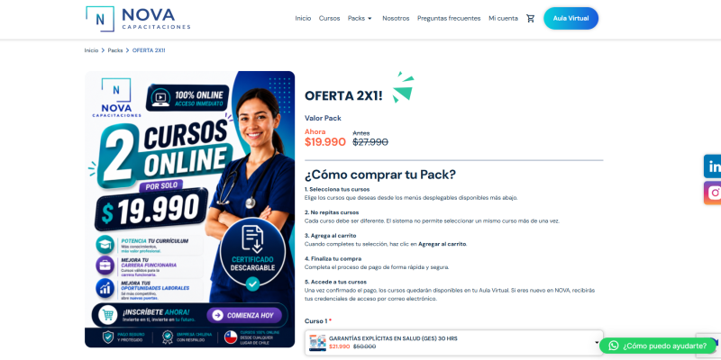 Pantalla 2 de Nova Capacitaciones