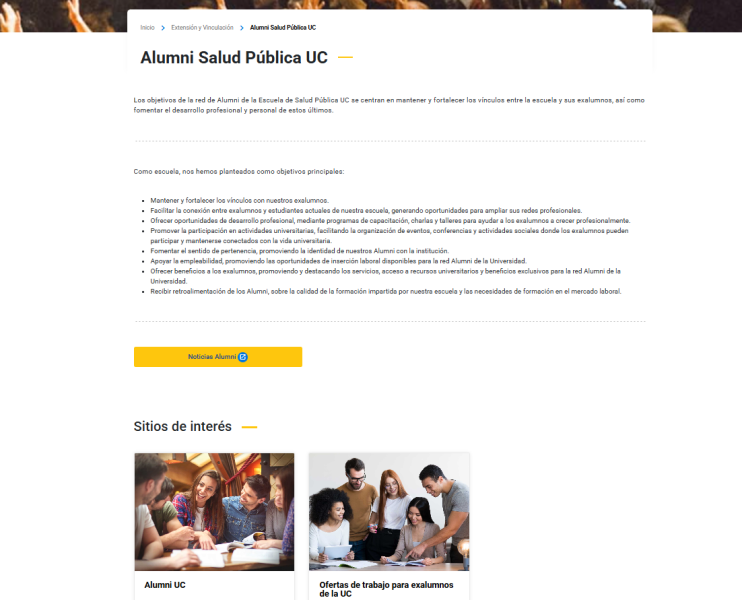 Pantalla 6 de Escuela de Salud Pública