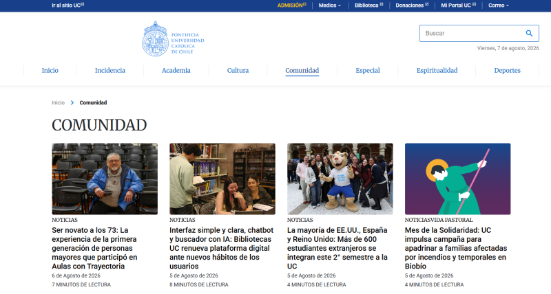 Pantalla 2 de Visión Universitaria