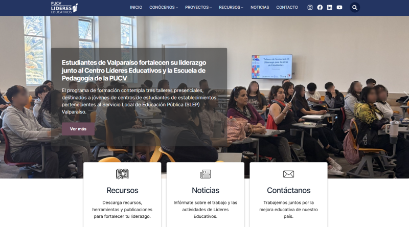 Pantalla 1 de Líderes Educativos
