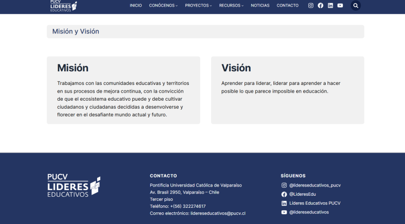 Pantalla 2 de Líderes Educativos