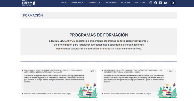 Pantalla 3 de Líderes Educativos