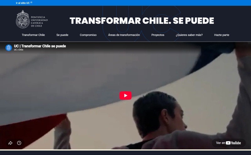 Pantalla 1 de Transformar Chile. Es posible