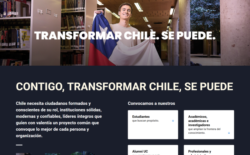 Pantalla 2 de Transformar Chile. Es posible
