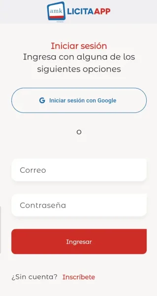 Pantalla 1 de Licitaapp: licitaciones del Mercado Público