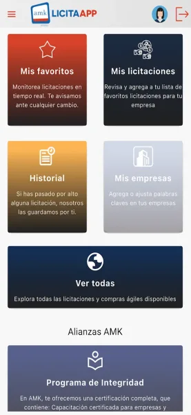 Pantalla 3 de Licitaapp: licitaciones del Mercado Público