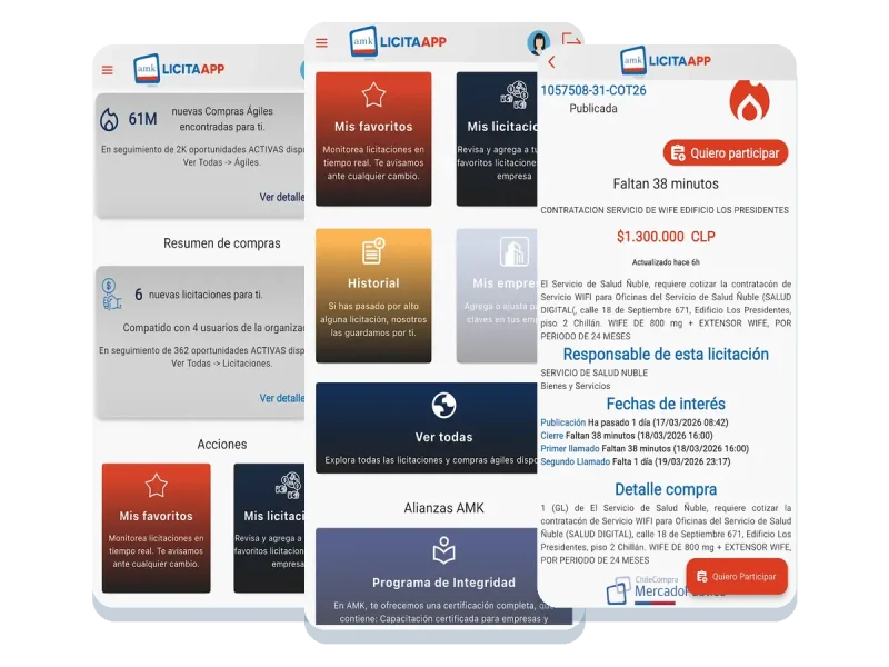 Proyecto Licitaapp: licitaciones del Mercado Público desarrollado por Urantiacos